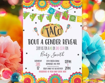 Taco 'Bout A Gender Reveal Party Fiesta He Or She-Esta Invitation Taco Gender Reveal Party Cactus Shower Instant Download Editable PDF 09