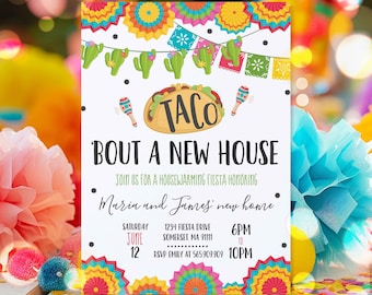 Taco 'Bout A New House Invitation Housewarming Fiesta Invitation New House Fiesta Housewarming Party Instant Download Editable PDF 09