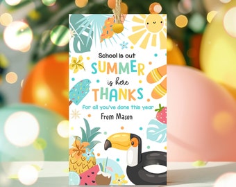 Teacher Appreciation Gift Tag Schools Out Summer Is Here Teacher Gift Tag End of School Year Teachers Appreciation Week Instant Download FH