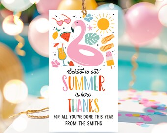 Teacher Appreciation Gift Tag Schools Out Summer Is Here Teacher Gift Tag End of School Year Teachers Appreciation Week Instant Download FH