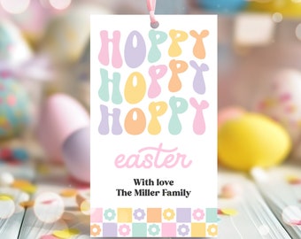 Editable Happy Easter Gift Tag Hoppy Easter Gift Tag Easter Friend Tag Teacher Classroom Tag Easter Treat Gift Tag Instant Download AH