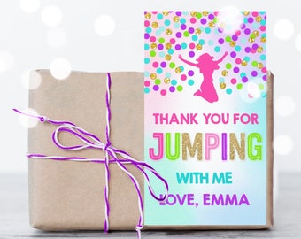 Editable Jump Favor Tags Jump Trampoline Favor Tags Bounce House Favor Tags Thank You For Jumping Party Favor Tags Instant File H1