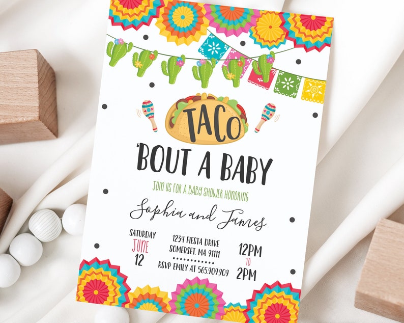 Taco Bout A Baby Invitation Taco Baby Shower Invitation Taco Baby Shower Fiesta Cactus Baby Shower Instant Download Editable