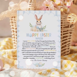 Editable Letter From The Easter Bunny Easter Basket Personalized Letter From The Easter Bunny Easter Morning Letter Instant Download 2W