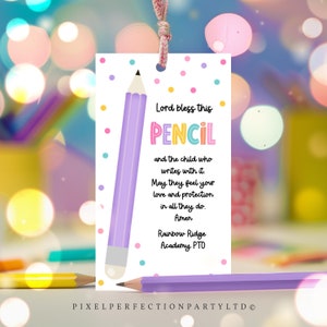 Editable Lord Bless This Pencil Tag Backpack Blessing Back To School Tag Backpack Prayer Tag Welcome Back Student Tag Instant Download D5