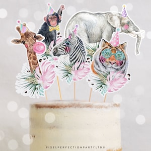 Safari Animals Birthday Centerpiece Cake Toppers Safari Animals Cake Toppers Safari Cutouts Safari Birthday Party Decor Instant Download DL