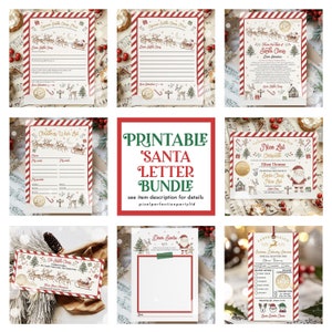 EDITABLE Official Letter To & From Santa Kit Mailing Label Wishlist Nice Certificate Gift Tag Christmas Eve Box Kit Instant Download YG6