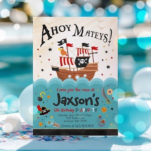 Editable Pirate Birthday Party Invitation Pirate Ship Invitation Pirate Party Treasure Map Invitation Pirate Party Instant Download 70
