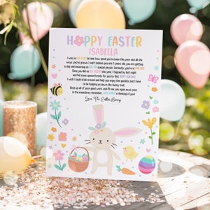 Editable Letter From The Easter Bunny Easter Basket Personalized Letter From The Easter Bunny Easter Morning Letter Instant Download AH