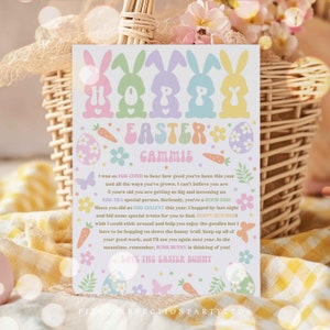Editable Letter From The Easter Bunny Easter Basket Personalized Letter From The Easter Bunny Easter Morning Letter Instant Download CA4