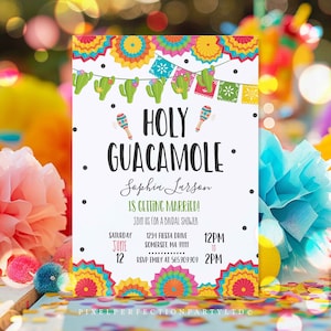 Editable Holy Guacamole Bridal Shower Invitation Fiesta Bridal Shower Invitation Mexican Cactus Bridal Shower Invitation Instant Download 09