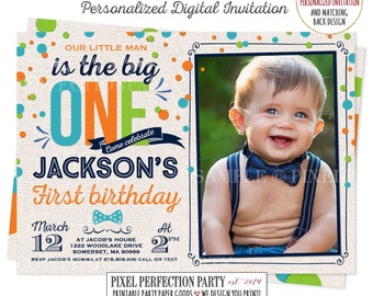 1st birthday invitations boy etsy
