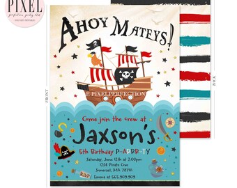 pirate invitations etsy