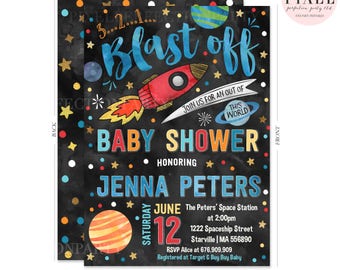 space baby shower invitation out of this world baby shower invitation outer space baby shower invitation rocket ship baby boy baby shower