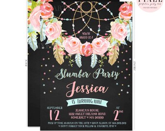 slumber party invite etsy