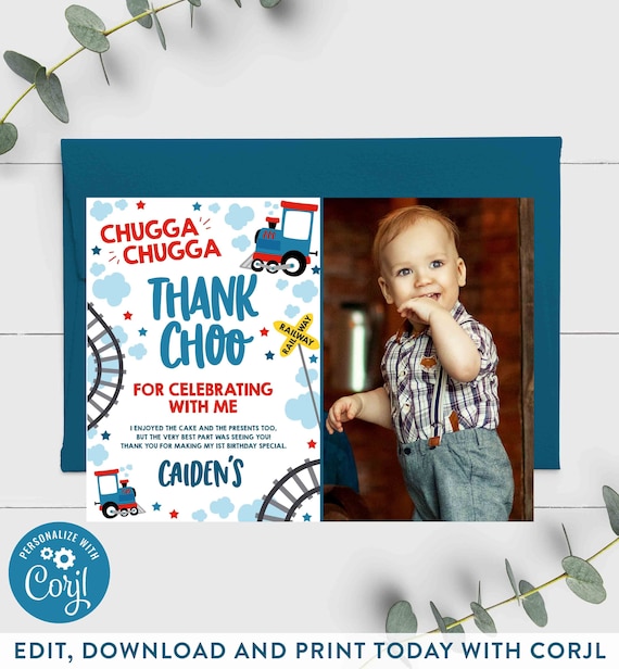 Editable Chugga Chugga Two Two Train Birthday Party Thank You Chugga Chugga Choo Choo Party Two Two Train Party Thanks Instant Download TC Il_570xn