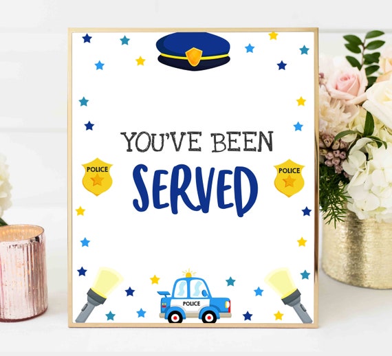 You've Been Served Sign Police Officer Party Sign Police Station Party Food & Drinks Station Police Party Decorations Table Sign Decor PV Il_570xn