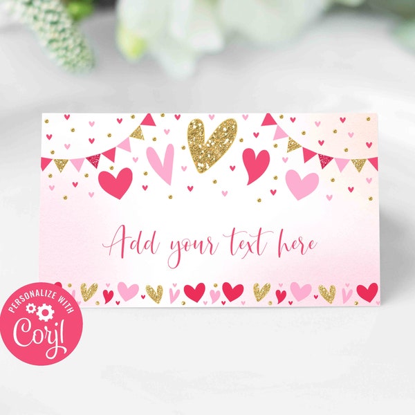 table place setting cards template Valentines Birthday Buffet Food Tent Card Editable Valentine Heart Food Tent Cards Valentine Birthday Heart Place Cards Instant Download K9