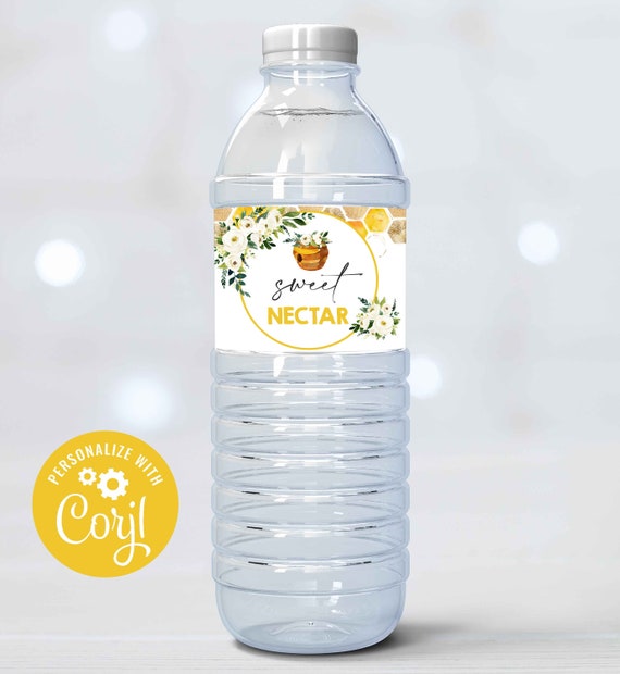 Editable Bee Water Bottle Labels Honey Bee 1st Birthday Editable Water Labels Floral Bumble Bee Party Bottle Wraps Instant Download BH Il_570xn