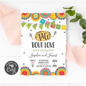 Avery Editable Taco Bout Love Fiesta Invitation Fiesta Bridal Shower Cactus Digital Succulent Instant Downlo Couples Fiesta Printable