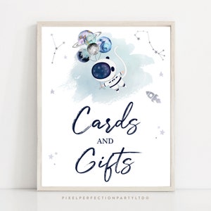 Spazio esterno Baby Shower carte e regali Segno Ragazzo Spazio esterno Astronauta Razzo Sistema solare Galassia Stelle Baby Shower Download immediato LM