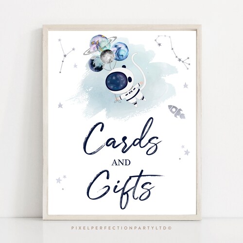 Outer Space Baby Shower Cards and Gifts Sign Boy Outer Space Etsy
