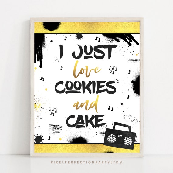90s Hip Hop Birthday Party Sign Hip Hop Candy Bar Treat Sign Rap