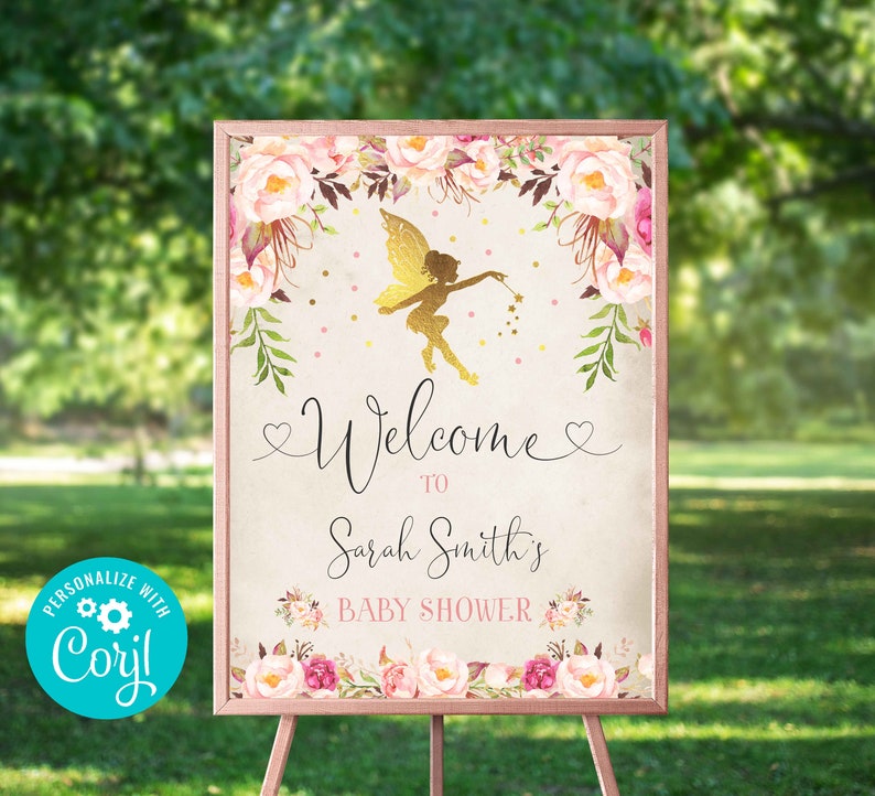 baby shower for girls fairy sign