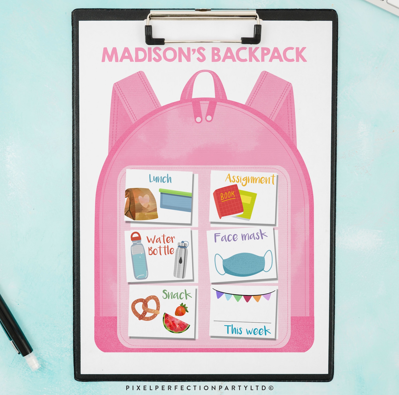 Editable Kids Visual Routine Chart Visual Backpack Checklist Etsy