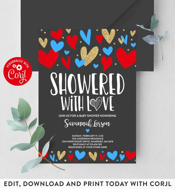 showered with love baby shower invitations