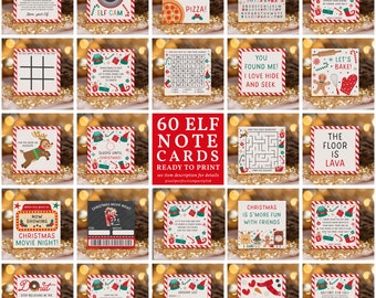60 Elf Note Card Mega Bundle Elf Notes Kit Elf Games Elf Notes Elf Activities Elf Ideas Elf Letters Notes From Santa Instant Download E23