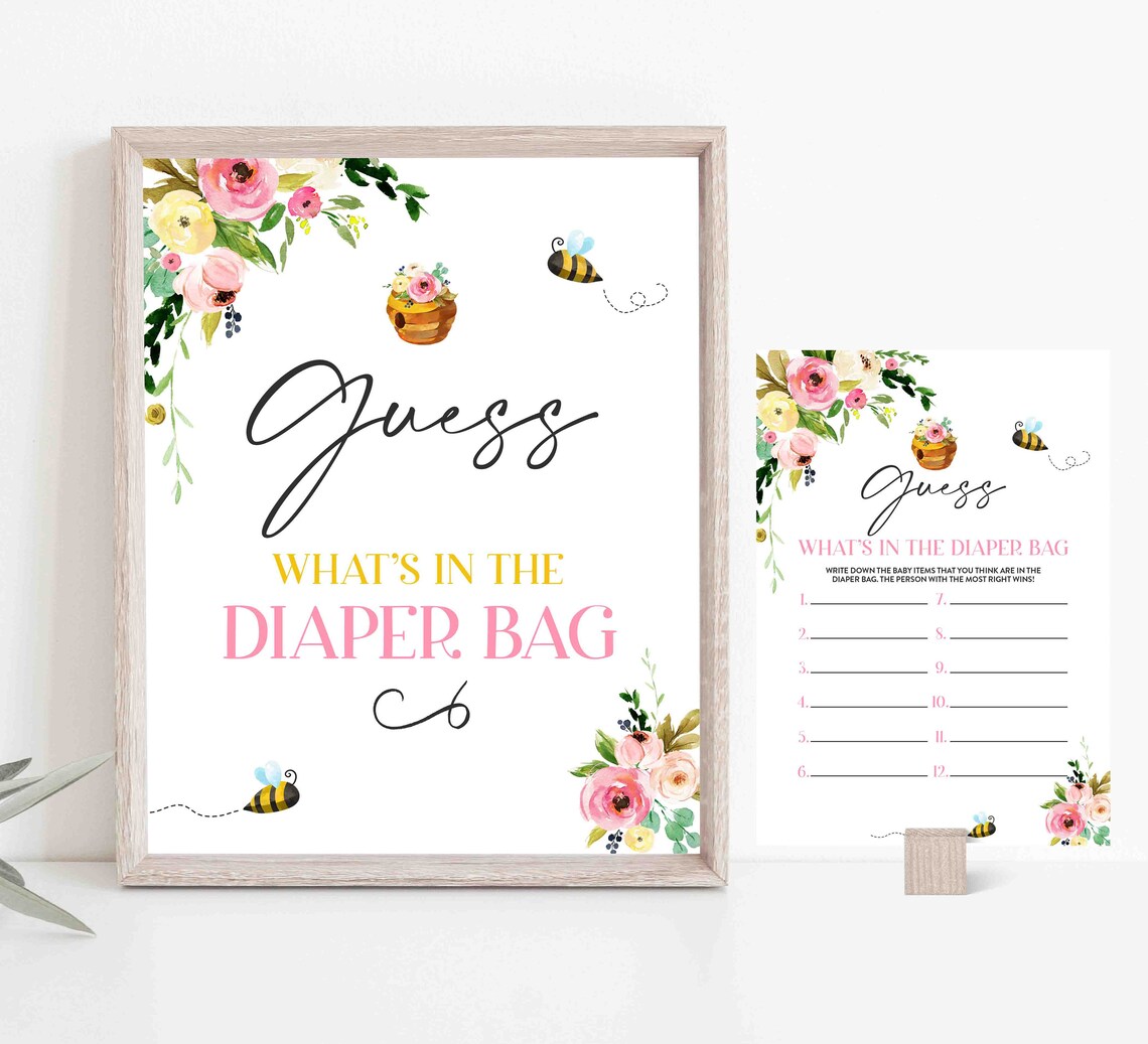 Guess What's In The Diaper Bag What is in the Bag Bee Baby Etsy