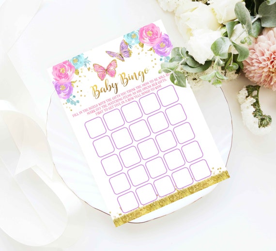Butterfly Baby Bingo Game Butterfly Baby Shower Game