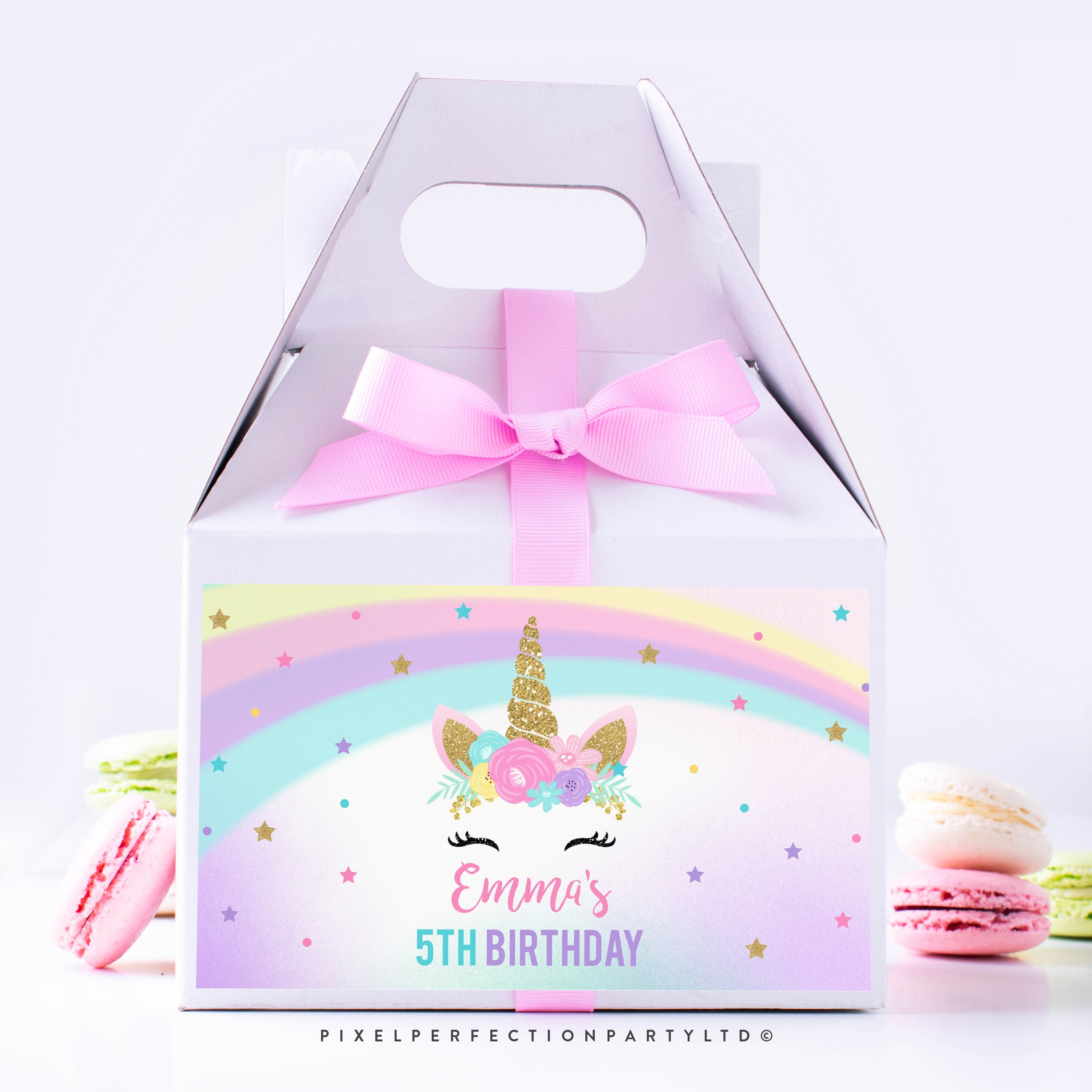 Pink & Purple Unicorn Christmas Eve Boxes Gift Box Presents Birthday Favour Box 