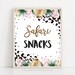 Safari Snacks Birthday Party Sign Drinks Food Table Sign Wild One Wild Child Party Safari Leopard Print Party Animals Instant Download GY 