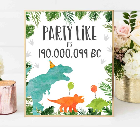 Dinosaur Party Like It S Sign Party Like A Etsy