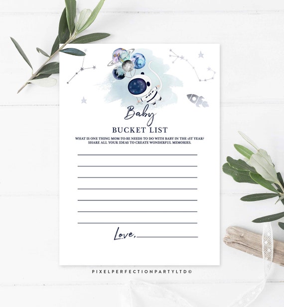 Space Baby Shower Bucket List Game Outer Space Houston We Have A Boy Baby Shower Galaxy Astronaut Solar System Shower Instant Download LM Il_570xn