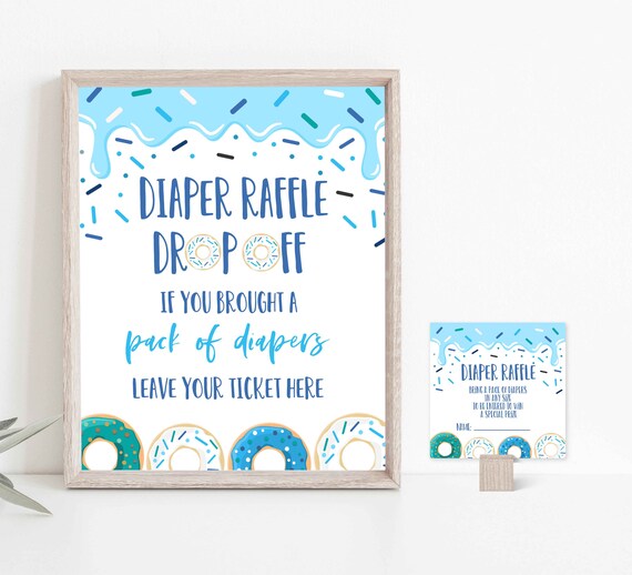 Donut Diaper Raffle Sign And Diaper Raffle Tickets Donut Party Decorations Donut Baby Shower Signs And Raffle Ticket Instant Download SD Il_570xn