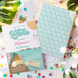 Editable Lake Birthday Party Invitation Boat Lake Birthday Party Summer Lake Water Party Join Us At The Lake Party Instant Download LZ image 4