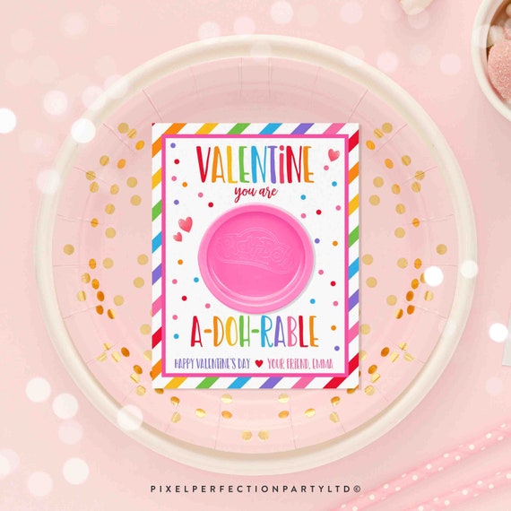 Editable Play Dough Valentine's Day Gift Tag Valentine You