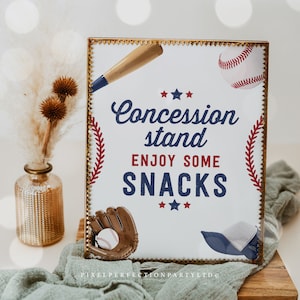 Baseball Baby Shower Concession Stand Sign Sports Baby Shower Baseball Little Slugger On The Way Baby Shower Decor Instant Download AQQ