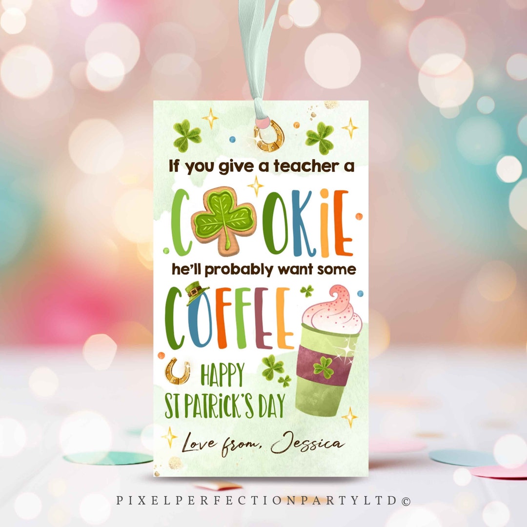 Editable Teachers St Patrick's Day Gift Tag Teacher Appreciation Gift ...