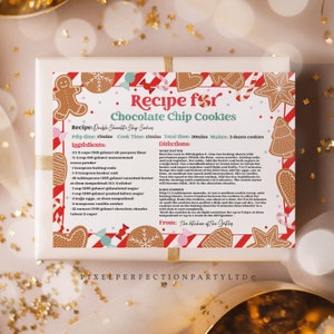 EDITABLE Cookie Recipe Card Holiday Christmas Recipe Card Christmas Holiday Baking Gift Idea Make Multiple Recipe Cards Instant Download LE