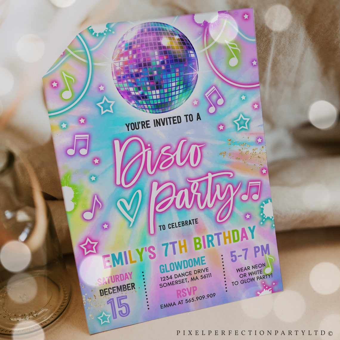 Editable Disco Party Invitation Tie Dye Disco Party Invitation - Etsy