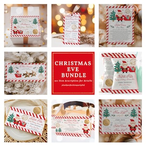 EDITABLE Christmas Eve Box Kit Letter From Santa Nice Certificate Labels Tags Candy Wrapper Christmas Eve Tradition Box Instant Download E23
