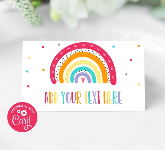 Editable Rainbow Tent Cards Rainbow Food Tag Rainbow Buffet Tent Card Modern Colorful Rainbow Party Decorations Instant Download Editable RM Il_570xn