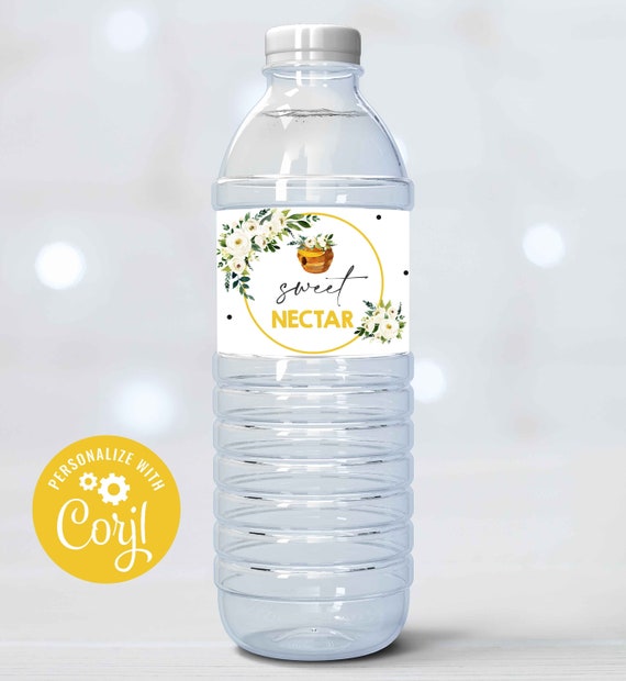 Editable Bee Water Bottle Labels Honey Bee 1st Birthday Editable Water Labels Floral Bumble Bee Party Bottle Wraps Instant Download BH Il_570xn