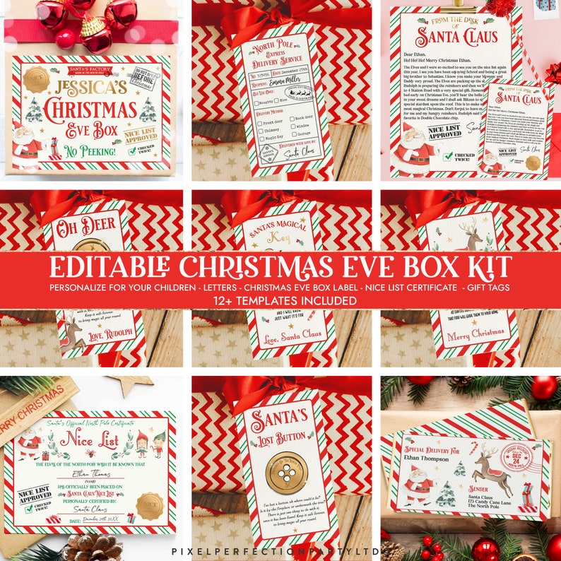 EDITABLE Christmas Eve Box Kit Letter From Santa Nice | Etsy