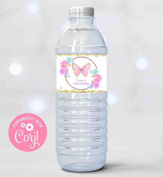Editable Butterfly Water Bottle Labels Butterfly Baby Shower Party Decor Butterfly Baby Shower Garden Tea Party Instant Download BB Il_570xn