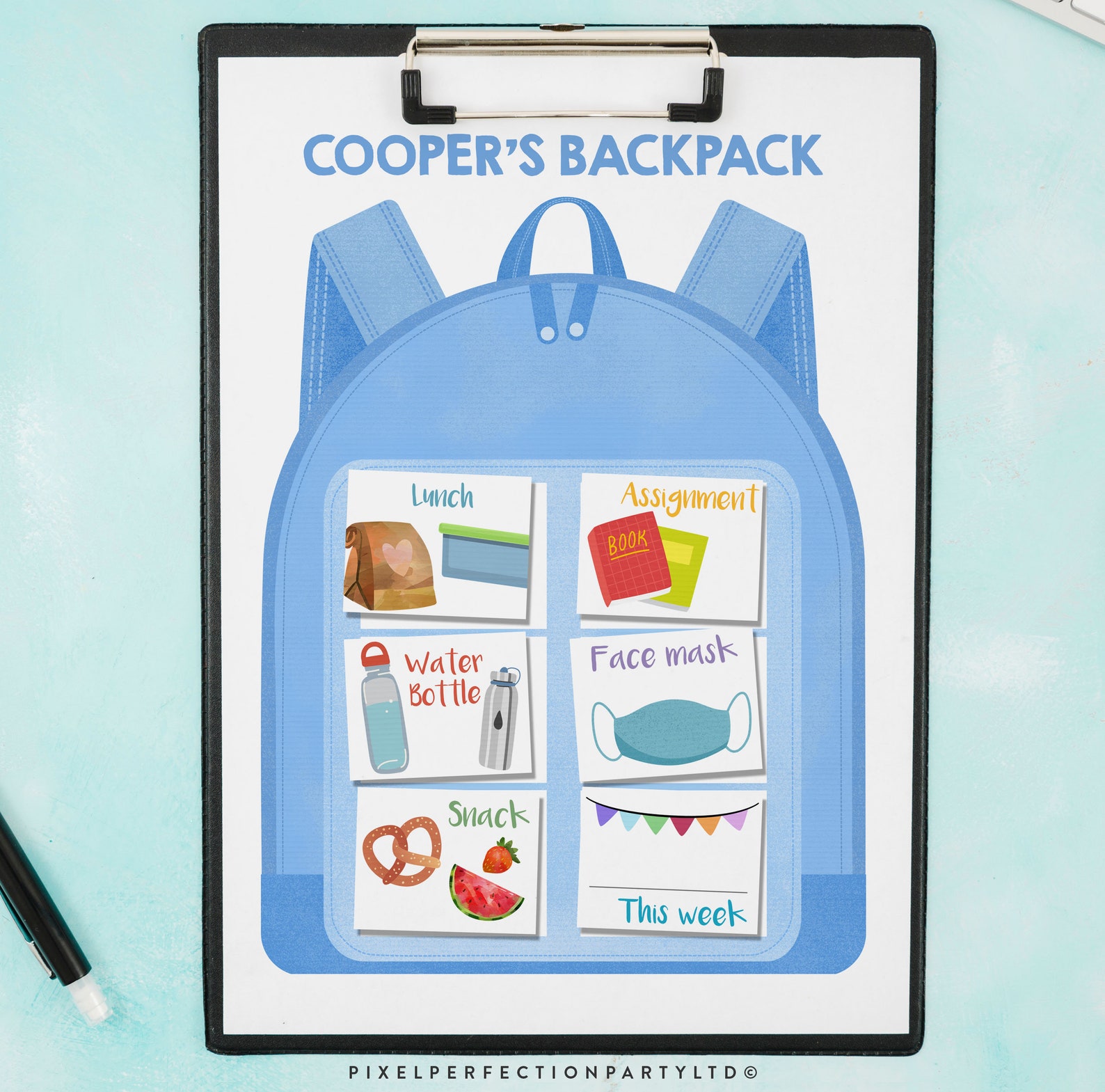 Editable Kids Visual Routine Chart Visual Backpack Checklist School ...